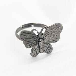 Gunmetal Moth Ring
